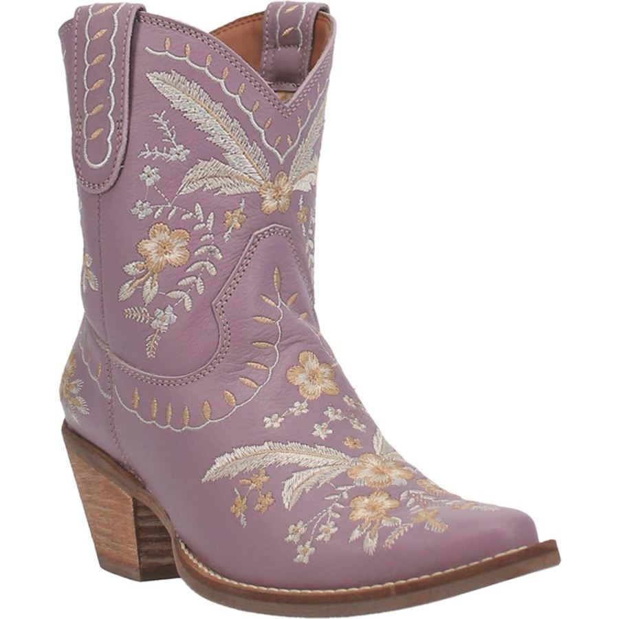 DINGO PRIMROSE LEATHER BOOTIE-LAVENDER