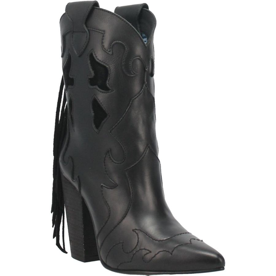 DINGO LADY'S NIGHT LEATHER BOOTIE-BLACK