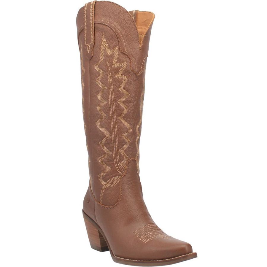 DINGO HIGH COTTON LEATHER BOOT-BROWN