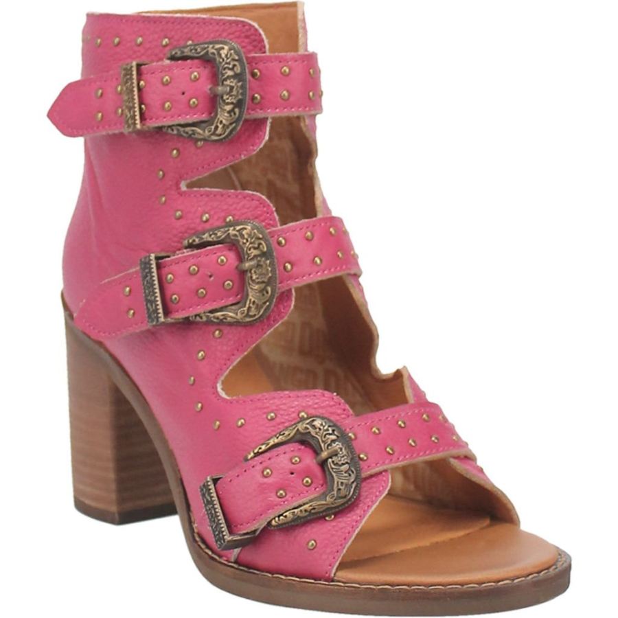 DINGO ZIGGY LEATHER SANDAL-FUCHSIA