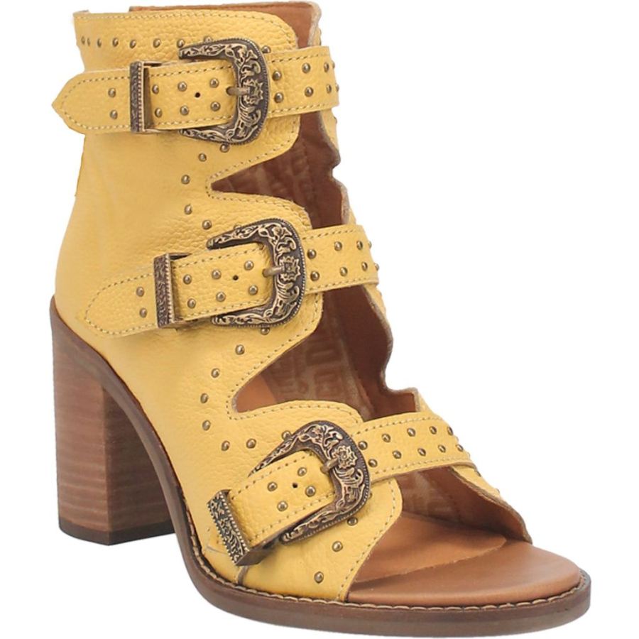 DINGO ZIGGY LEATHER SANDAL-YELLOW