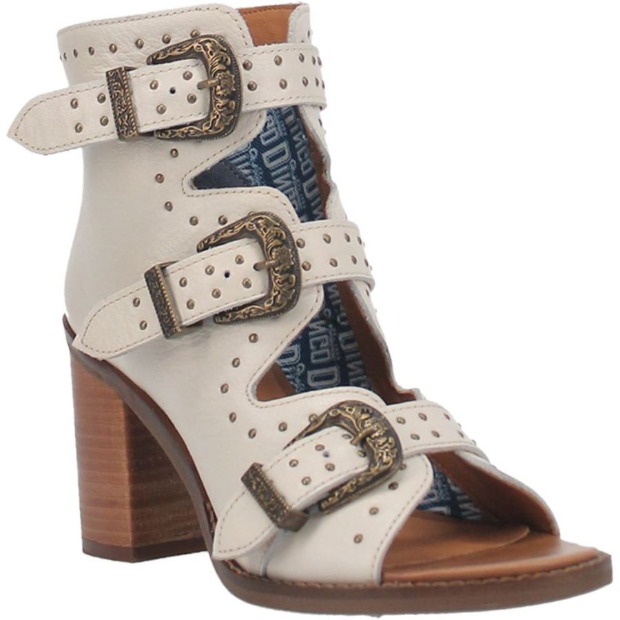 DINGO ZIGGY LEATHER SANDAL-WHITE