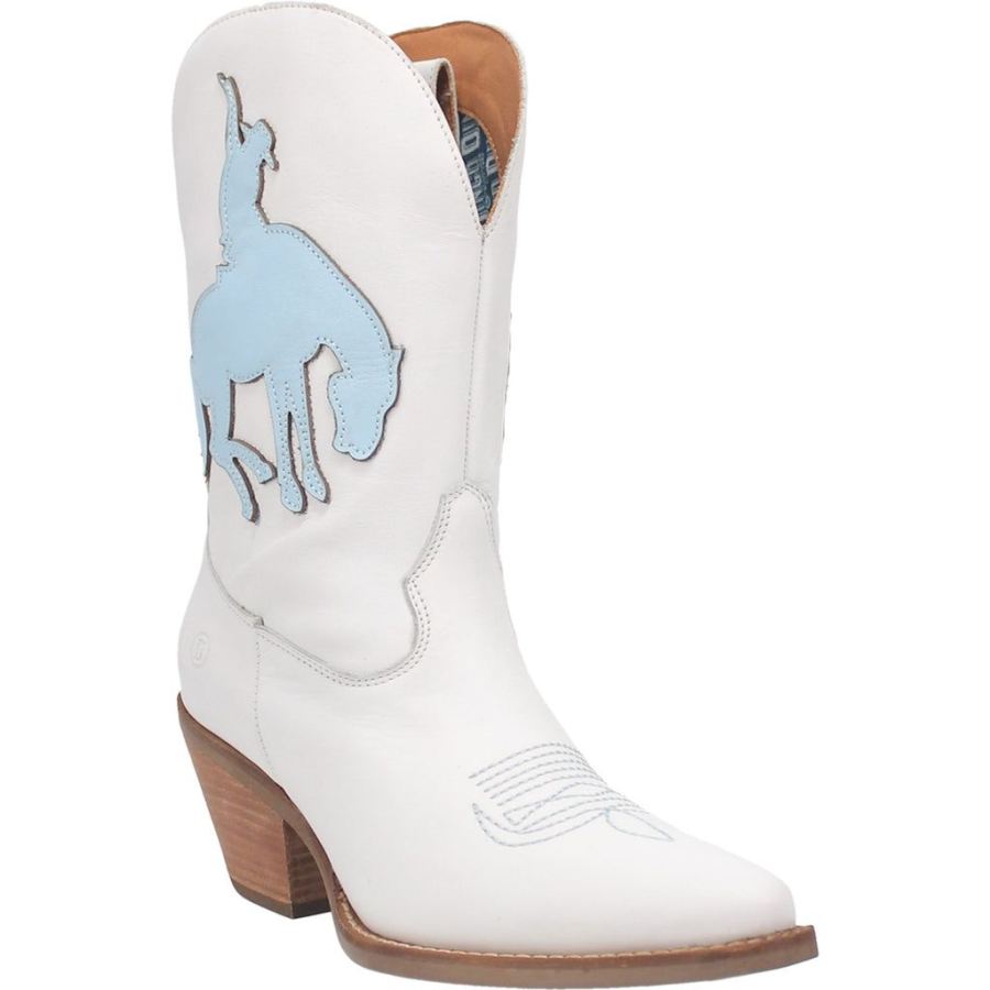 DINGO LET 'ER BUCK LEATHER BOOT-WHITE