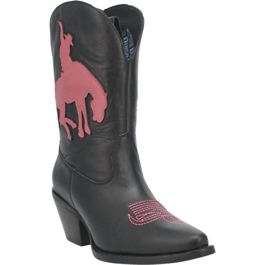 DINGO LET 'ER BUCK LEATHER BOOT-BLACK