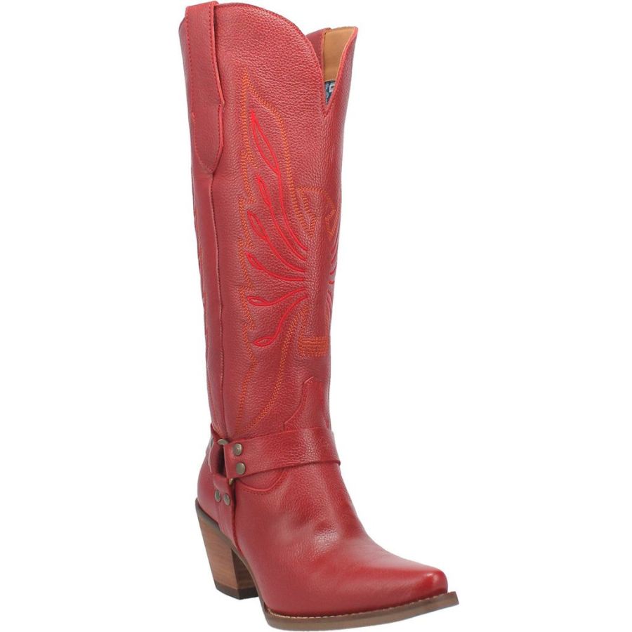 DINGO HEAVENS TO BETSY LEATHER BOOT-RED